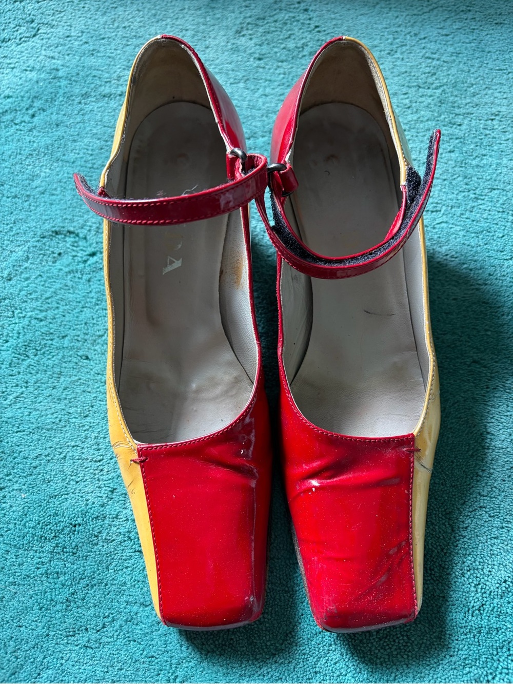 Red and Ivory Prada Vintage Shoes 36.5